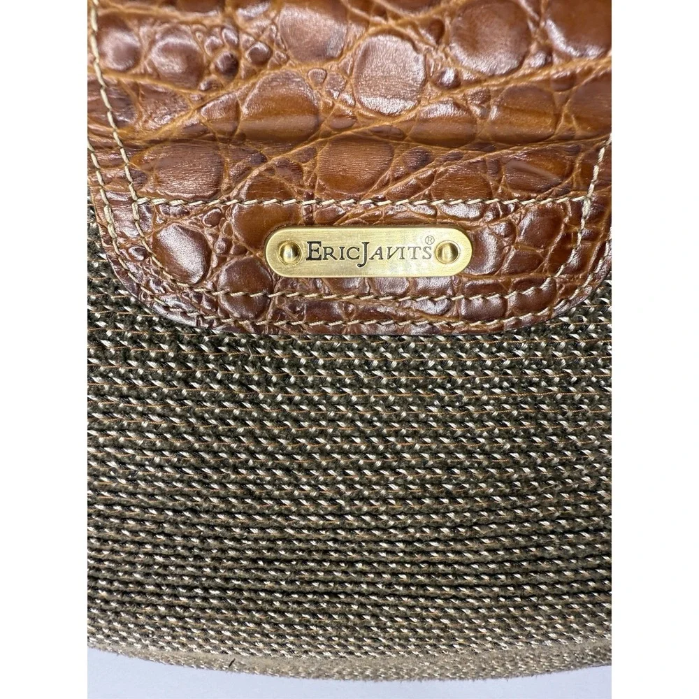 ERIC JAVITS Squishee Woven Satchel Alligator Embossed Handbag